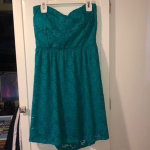 Strapless lace dress